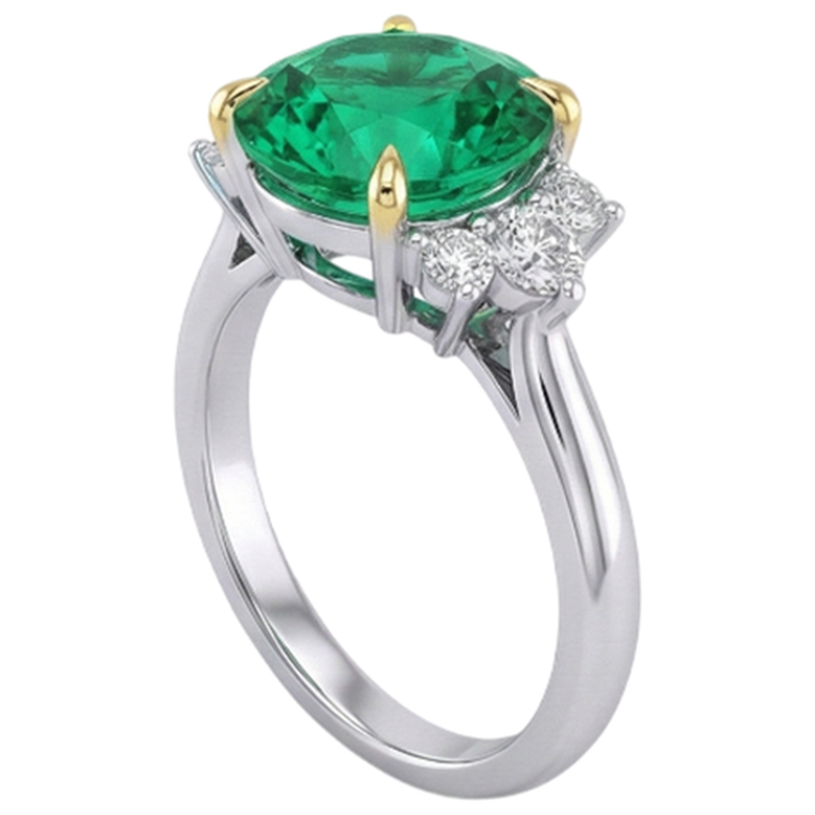 Émeraude Fine Bague avec Gemme – vue de profil