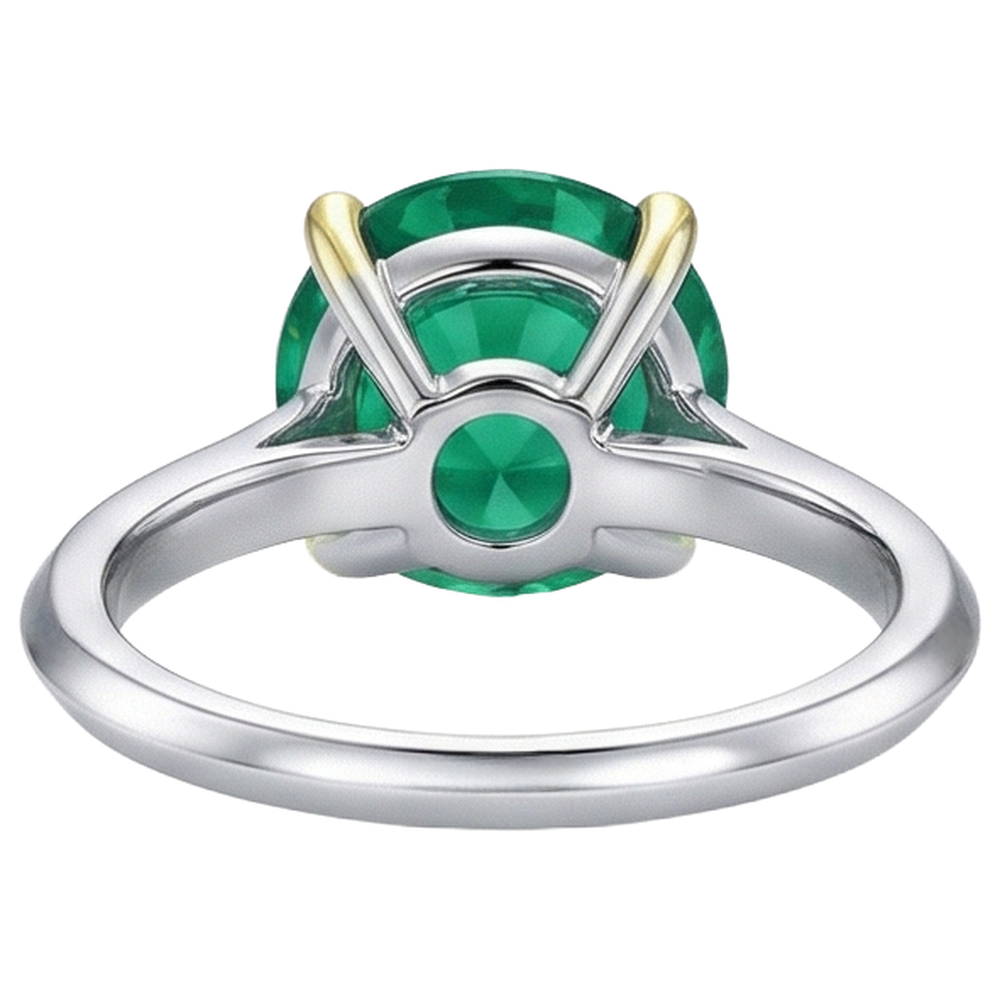 Émeraude Bague Pierre Précieuse 3,50 carats Or Deux Tons 14 Carats – vue arrière