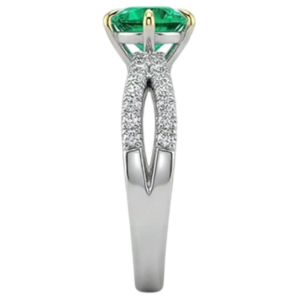 Émeraude Colombienne Bague Pierre Précieuse – vue de profil