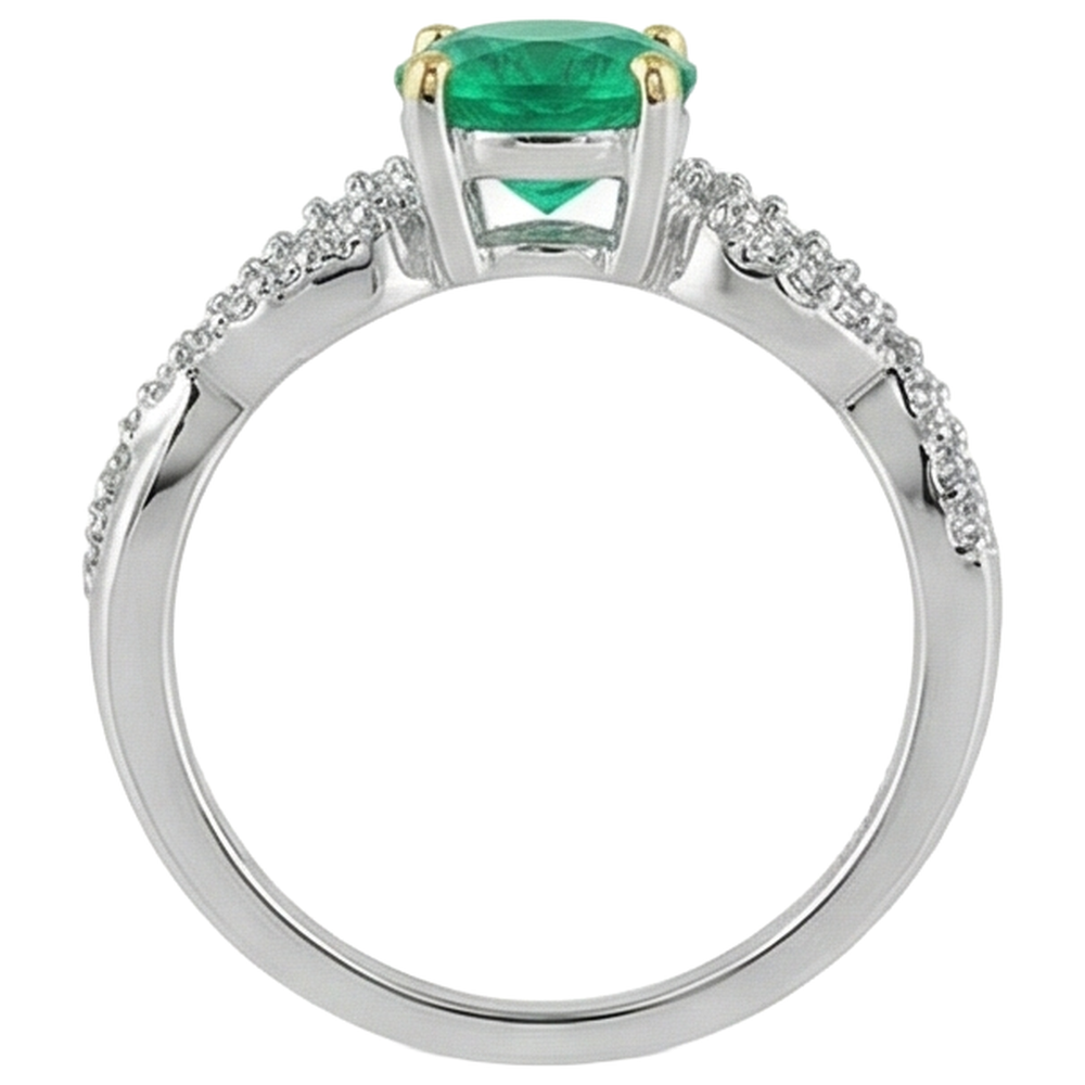 Émeraude Bague Pierre Précieuse – vue de dessus