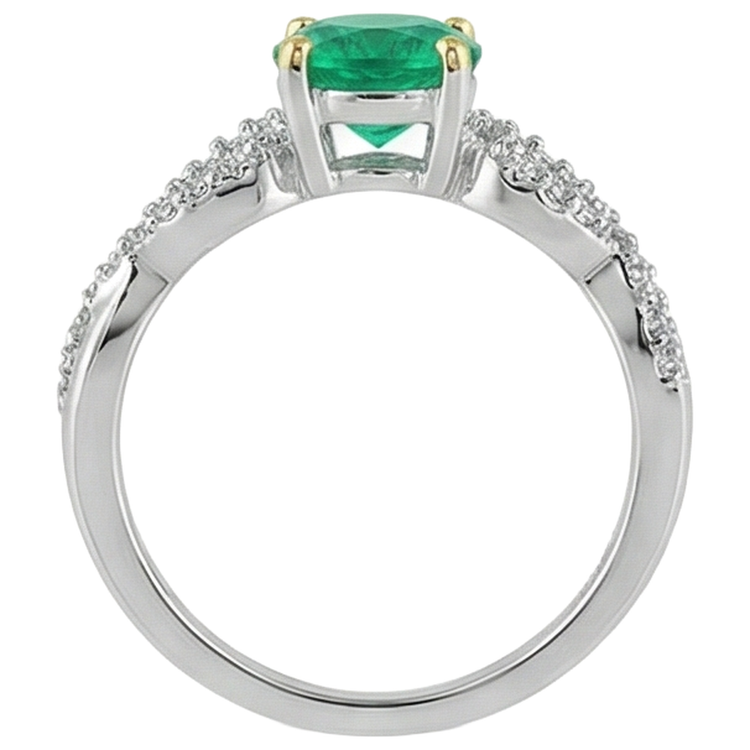 Émeraude Bague Pierre Précieuse – vue de dessus