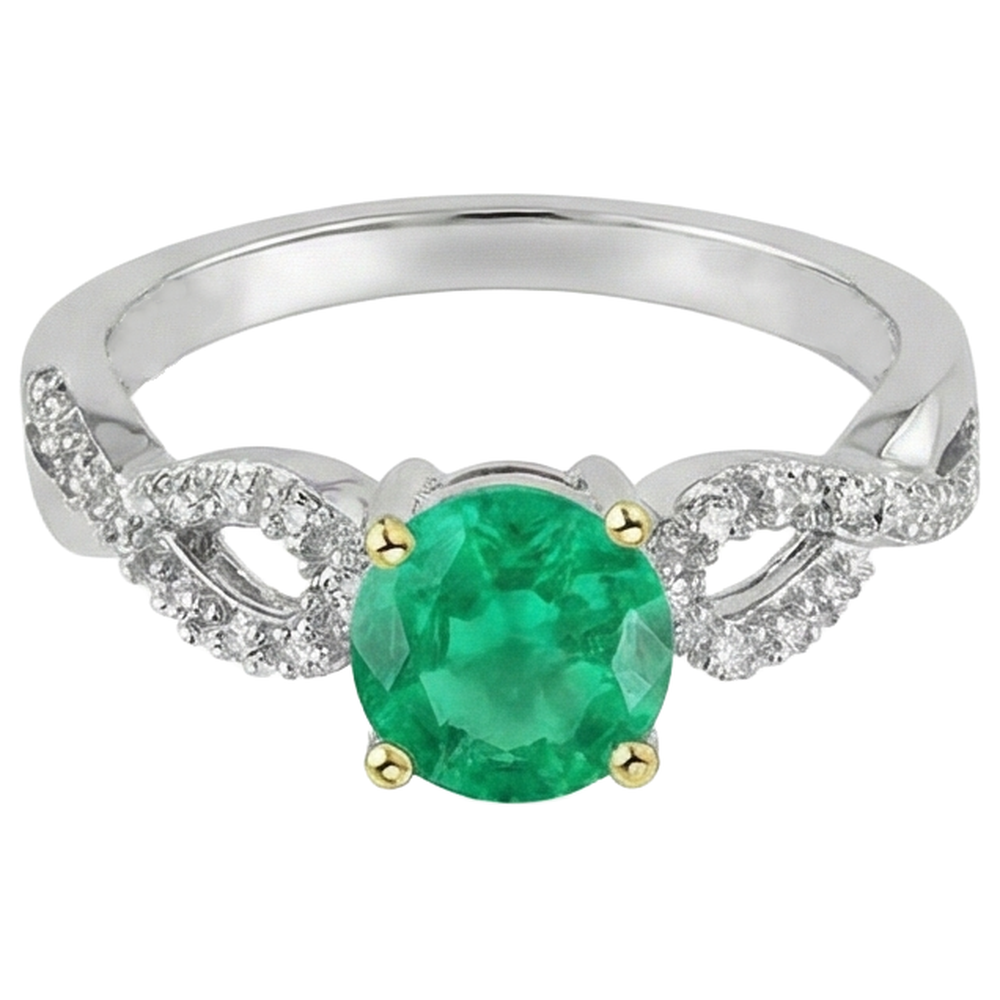 Émeraude Bague Pierre Précieuse – vue de côté