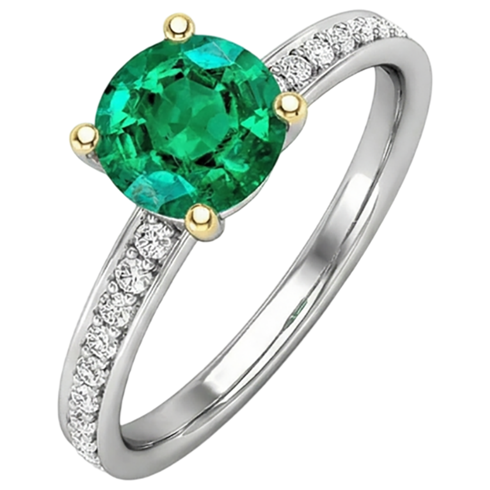 Émeraude Bague Pierre Précieuse – vue de face