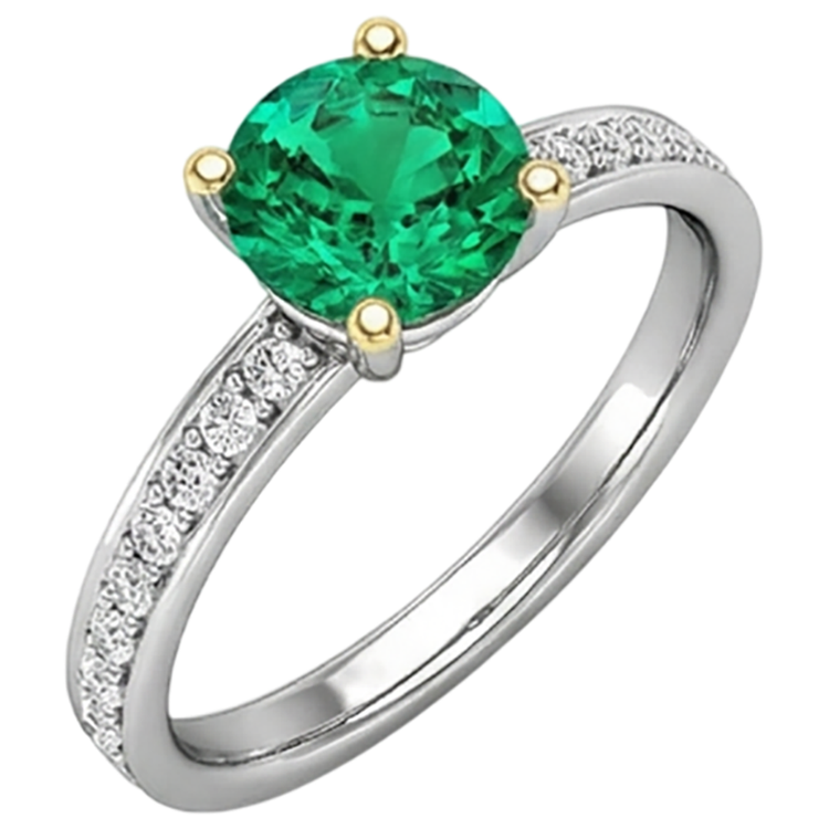 Émeraude Bague Pierre Précieuse – vue d'angle