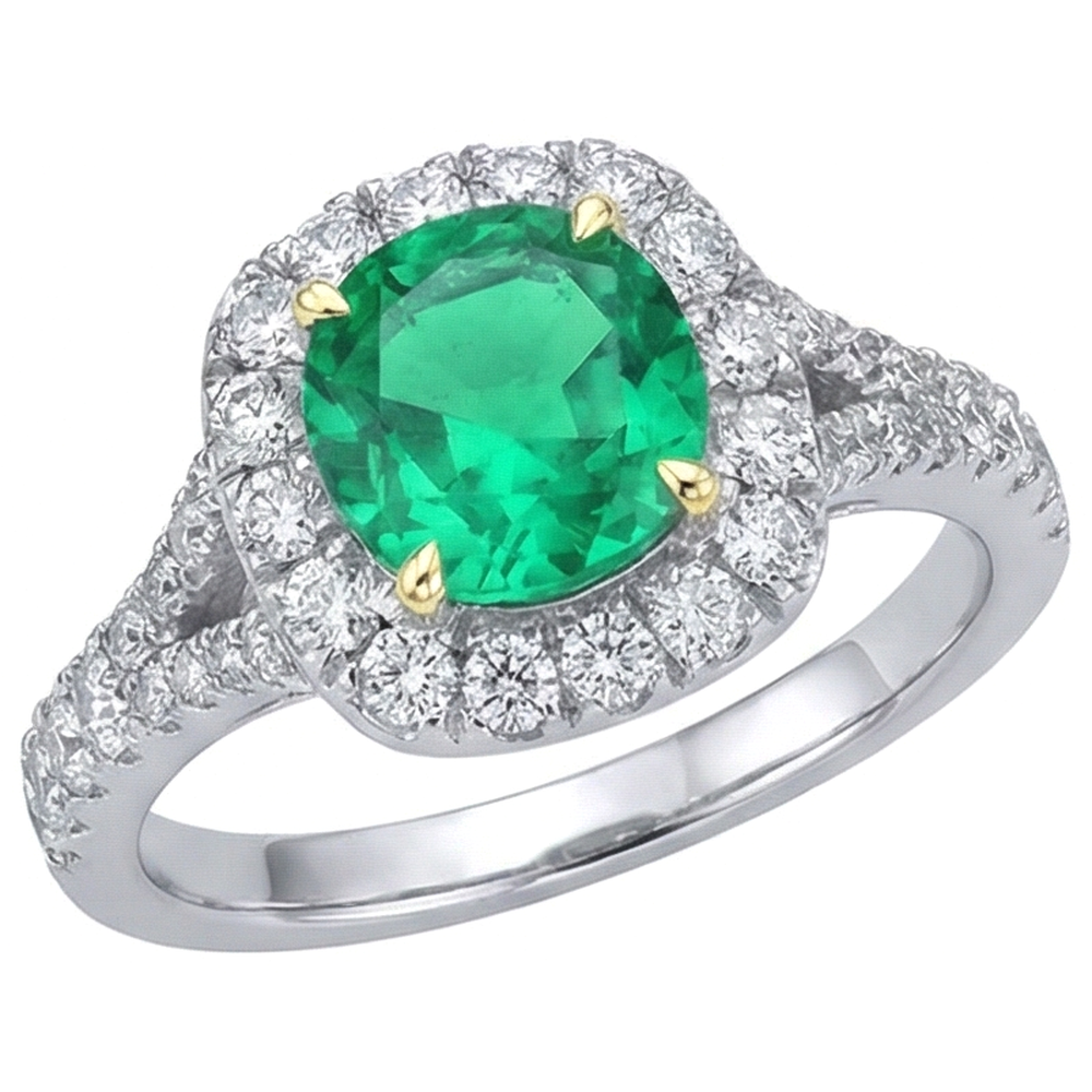 Intemporel Émeraude Bague Pierre Précieuse 2,50 carats – vue d'angle