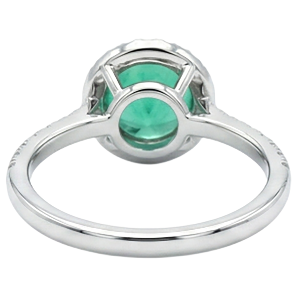 Émeraude Fine Bague Pierre Précieuse 3-carats Or Deux Tons 14 Carats – vue arrière