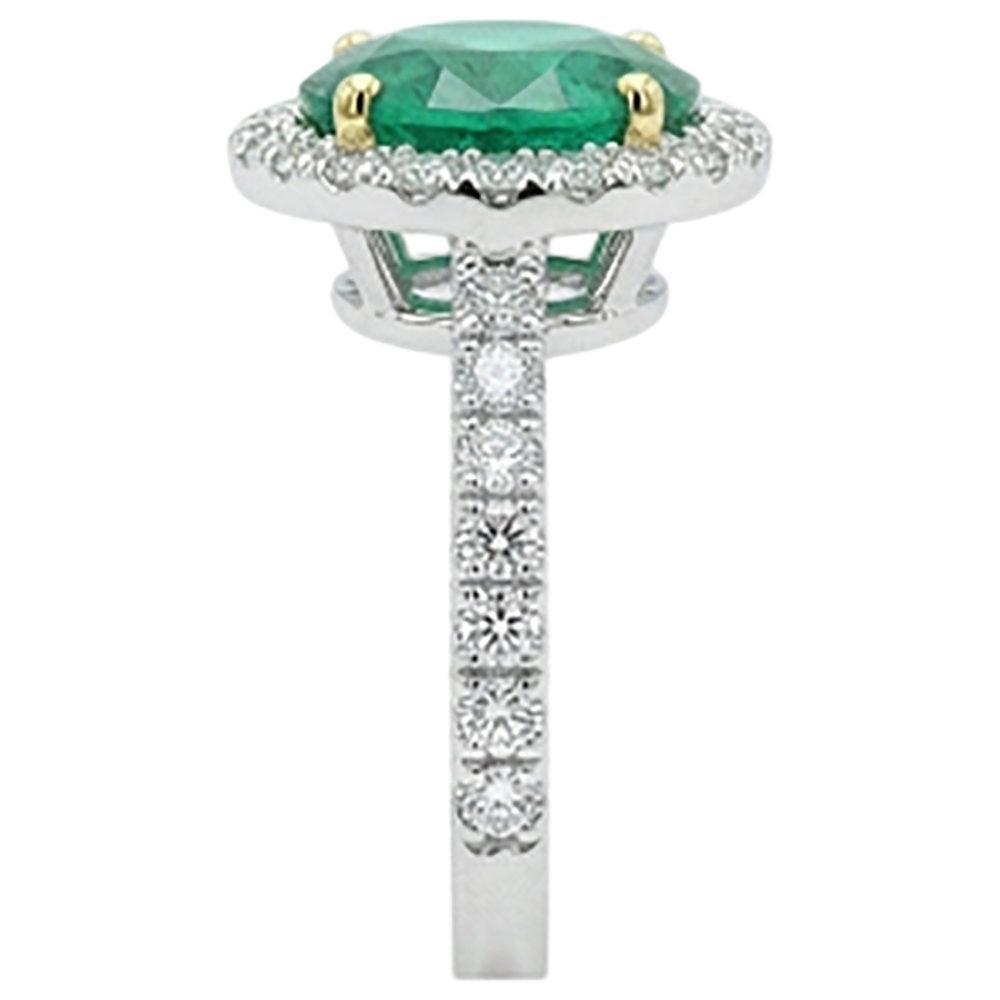 Émeraude Fine Bague Pierre Précieuse – vue de dessus