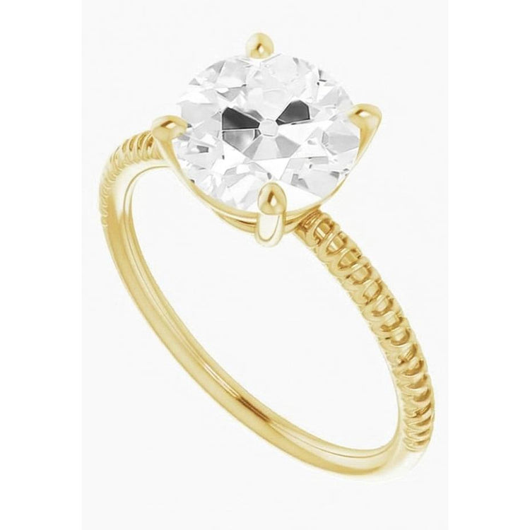Brillant Bague Mono-Pierre 2,50-carats Or Jaune 14 Carats – vue de face
