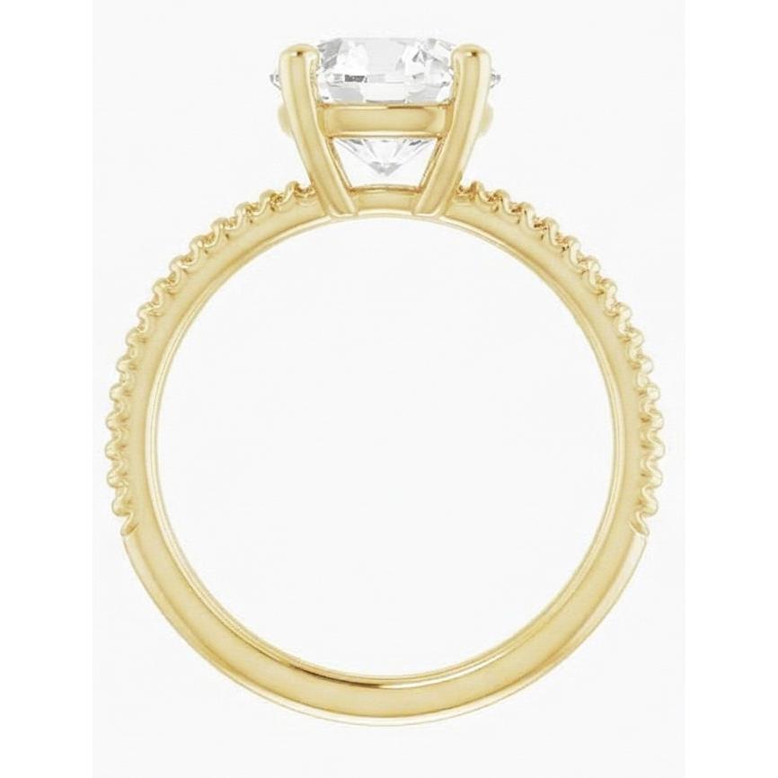 Brillant Bague Mono-Pierre 2,50-carats Or Jaune 14 Carats – vue de côté