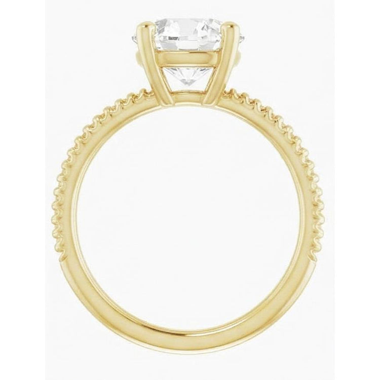 Brillant Bague Mono-Pierre 2,50-carats Or Jaune 14 Carats – vue de côté