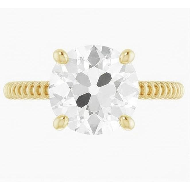 Brillant Bague Mono-Pierre 2,50-carats Or Jaune 14 Carats – vue d'angle