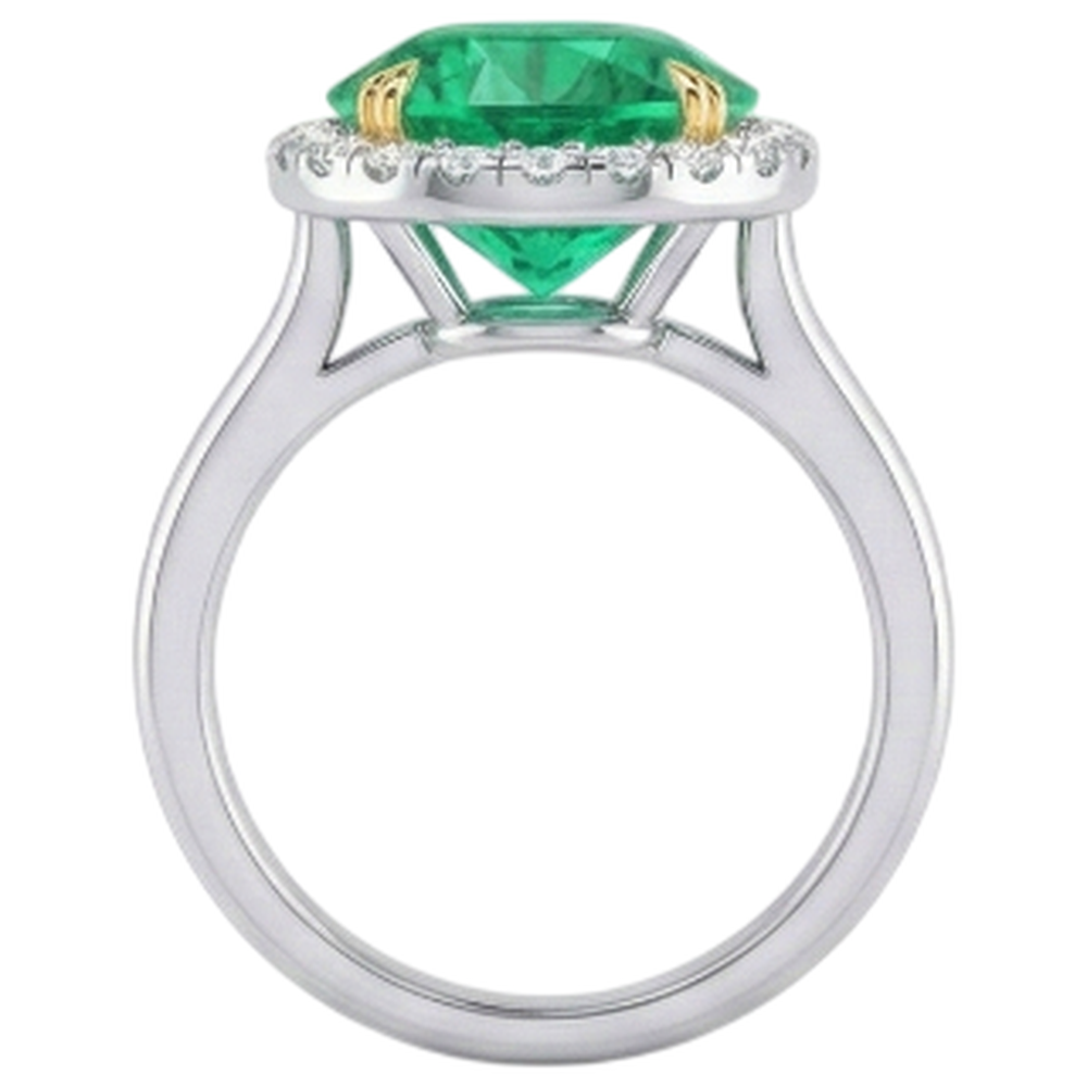 Émeraude Colombienne Bague avec Gemme – vue de dessus