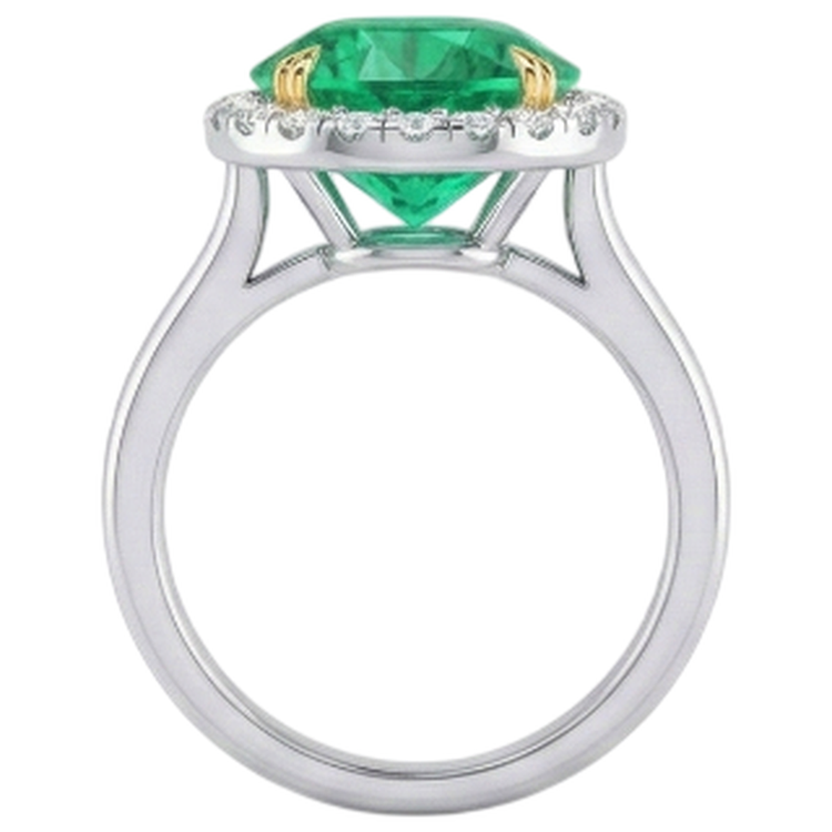 Émeraude Colombienne Bague avec Gemme – vue de dessus