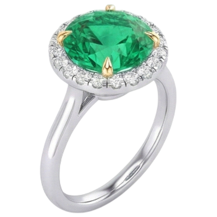 Émeraude Colombienne Bague avec Gemme – vue d'angle