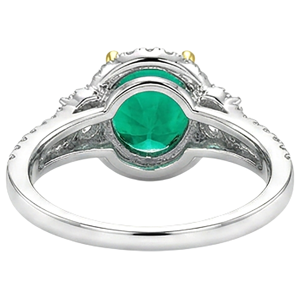 Rayonnant Émeraude Bague Pierre Précieuse 2,50 carats – vue arrière