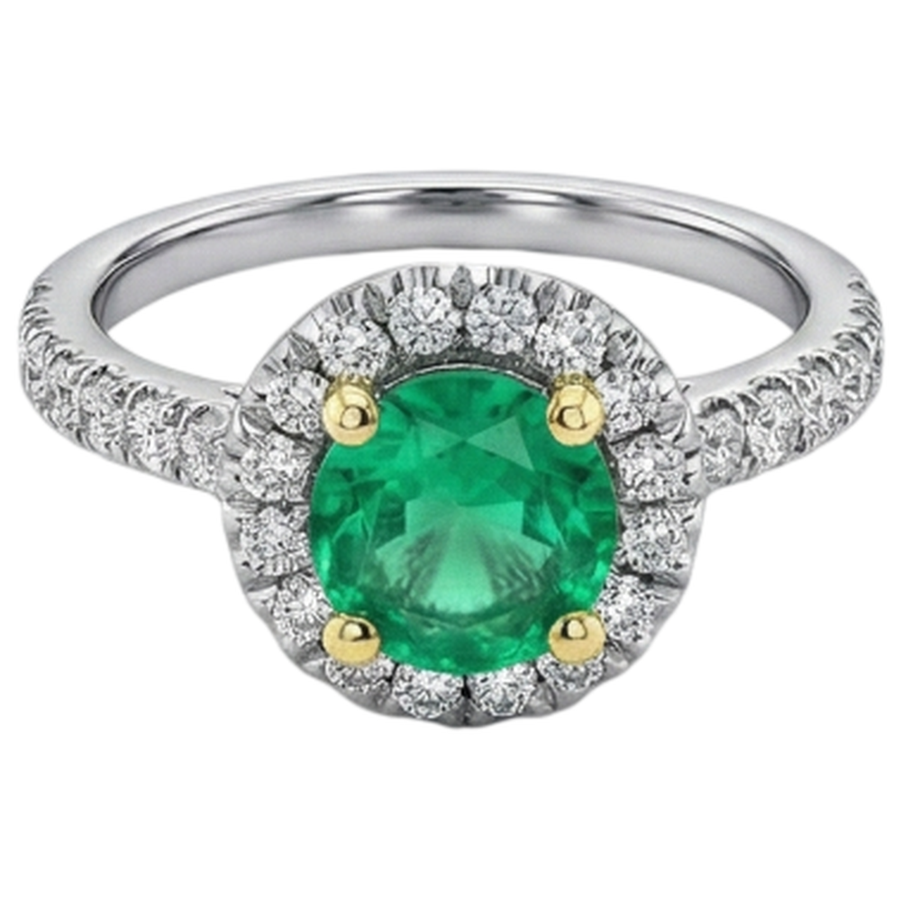 Émeraude Bague Pierre Précieuse – vue de face