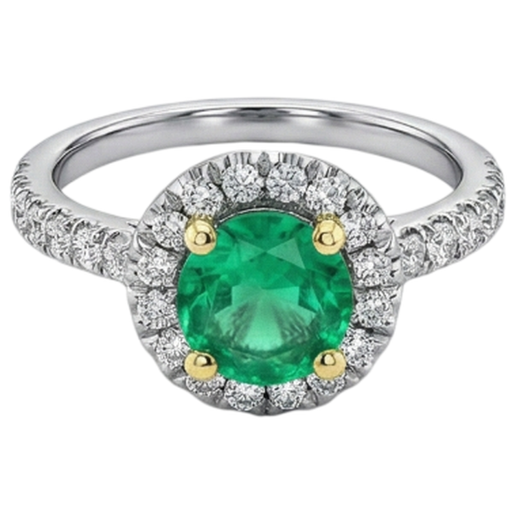 Émeraude Bague Pierre Précieuse – vue de face