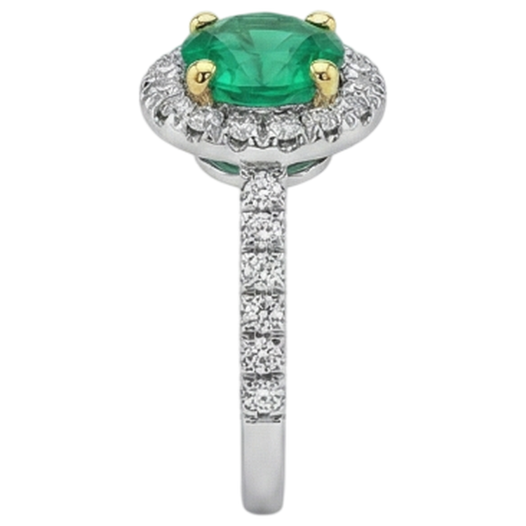 Émeraude Bague Pierre Précieuse 2,50-carats Or Deux Tons 14 Carats – vue arrière
