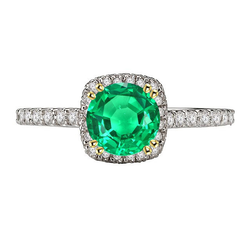 GIA Certifié Émeraude Bague avec Gemme 2,50 carats – Or 14K