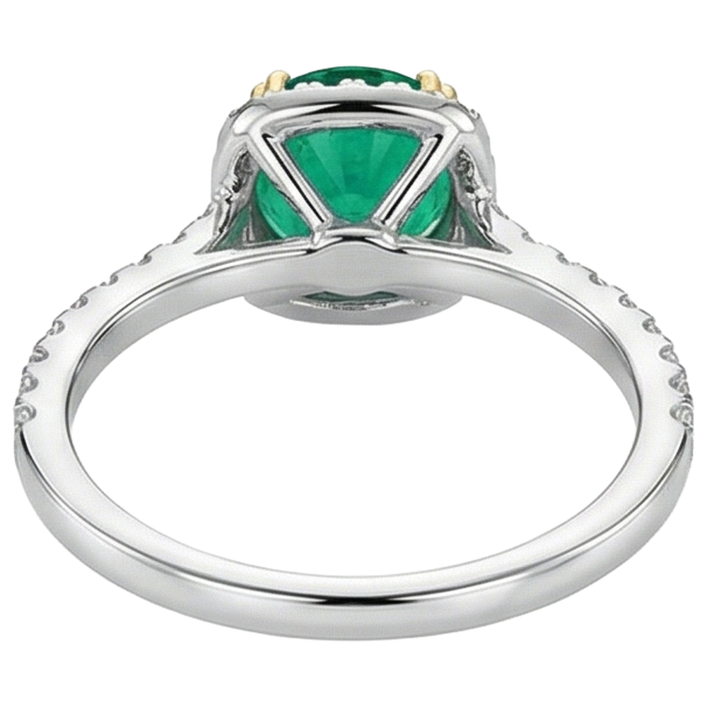 Premium Émeraude Bague avec Gemme 2,50 carats – vue arrière