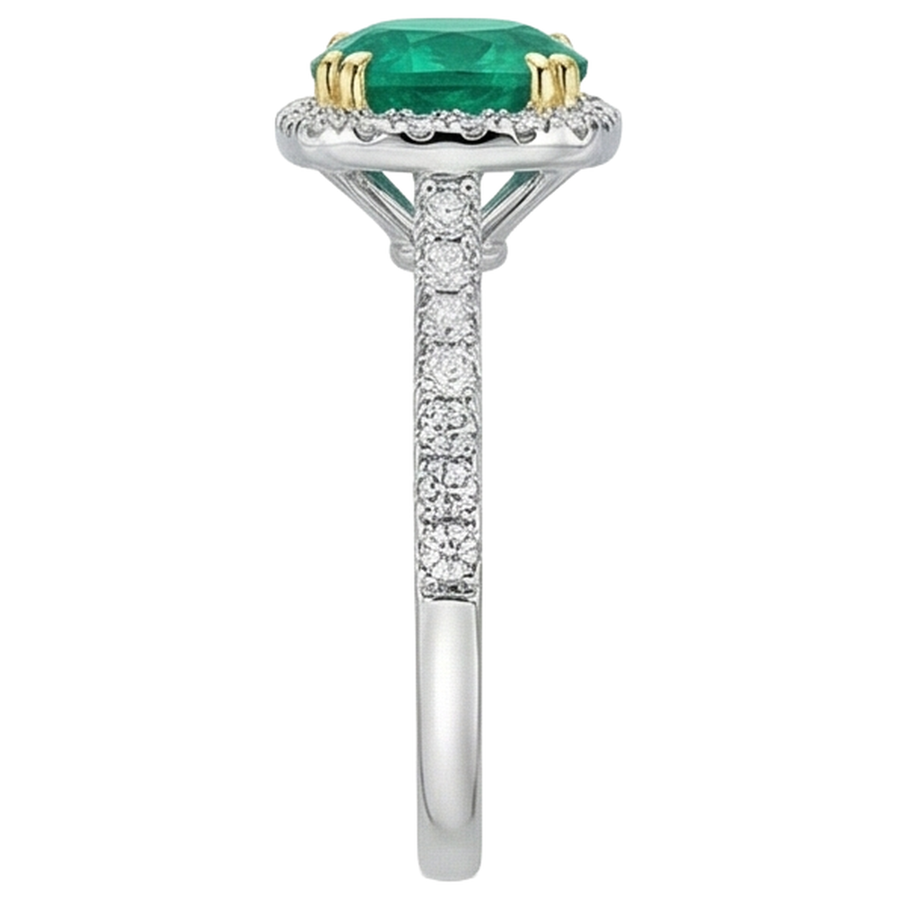 Émeraude Bague avec Gemme – vue de dessus