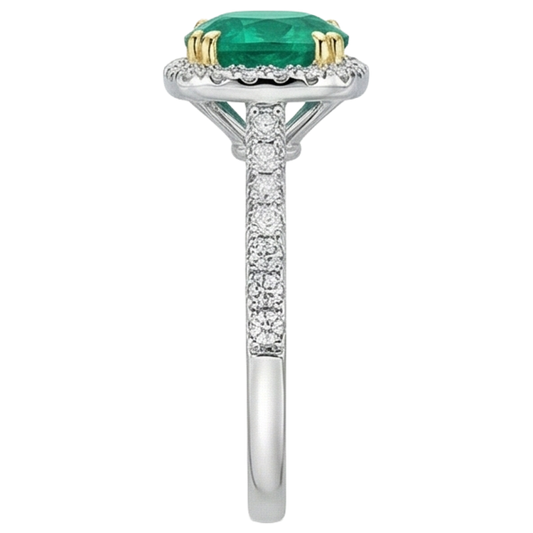 Émeraude Bague avec Gemme – vue de dessus