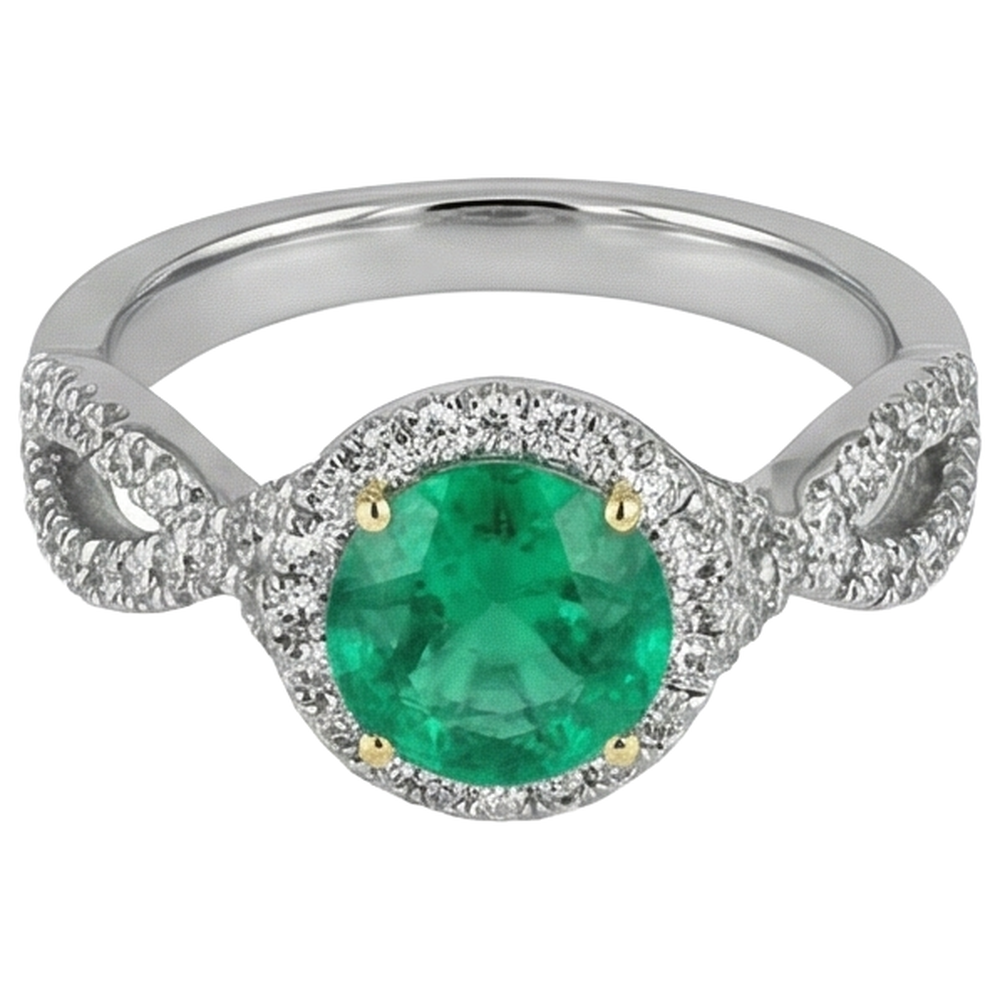 Émeraude Bague Pierre de Couleur – vue de côté