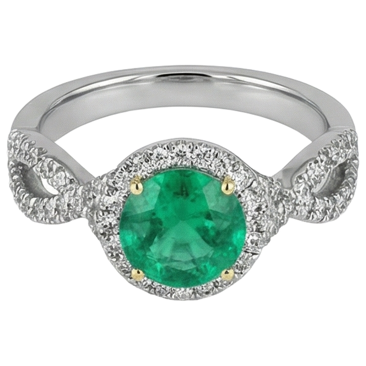 Émeraude Bague Pierre de Couleur – vue de côté