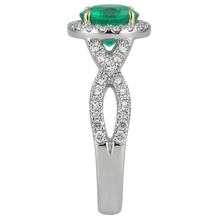 Émeraude Bague Pierre de Couleur – vue de dessus