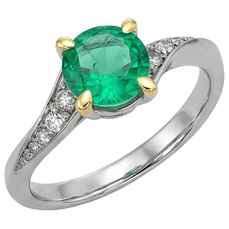 Chatoyant Émeraude Bague Pierre de Couleur 2,50 carats – vue d'angle