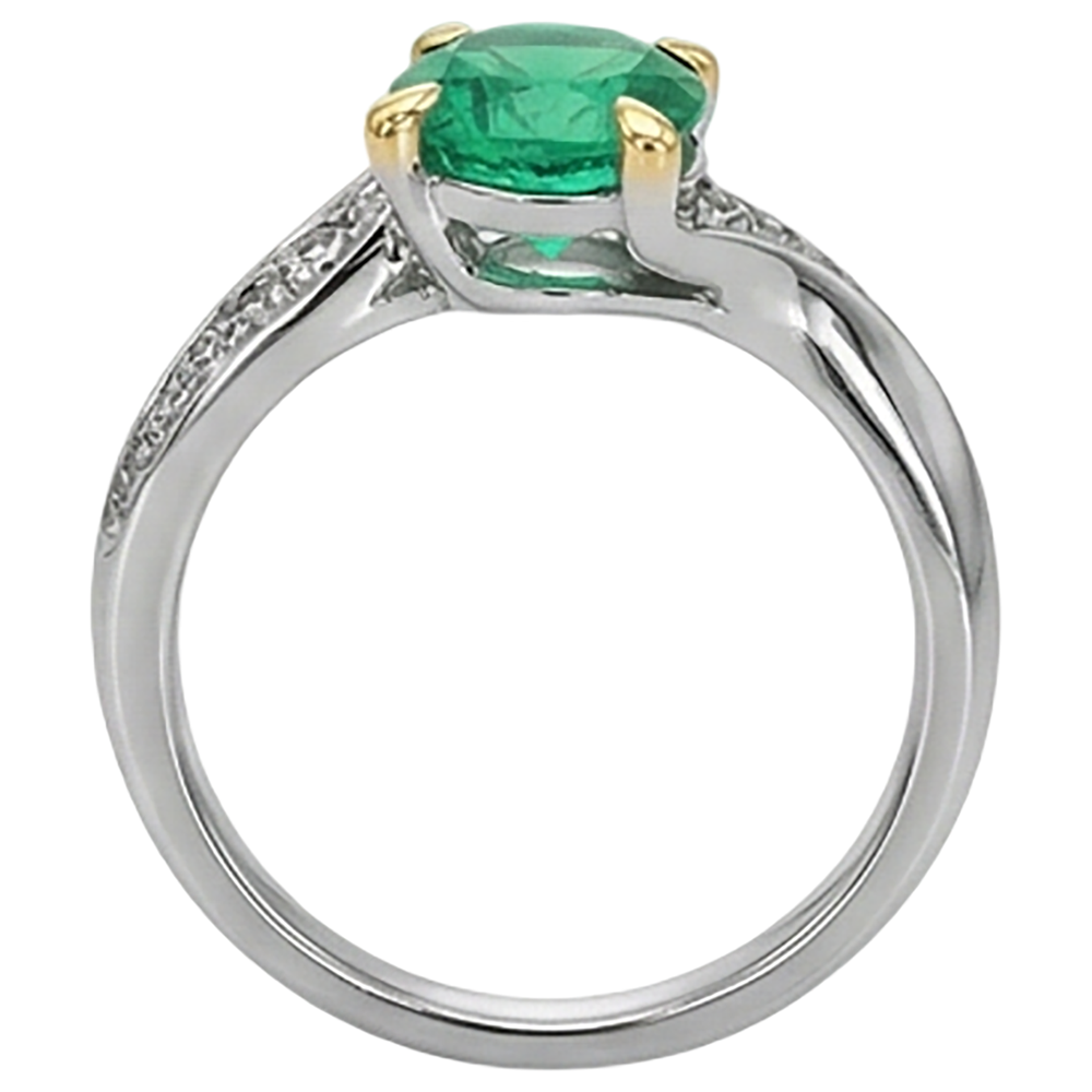 Chatoyant Émeraude Bague Pierre de Couleur 2,50 carats – vue de profil