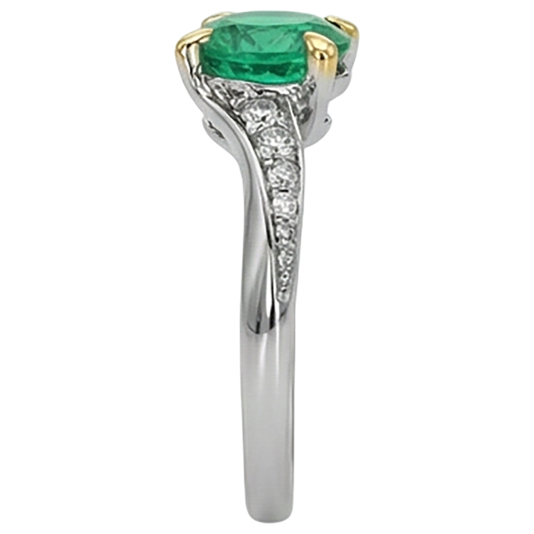 Chatoyant Émeraude Bague Pierre de Couleur 2,50 carats – vue arrière