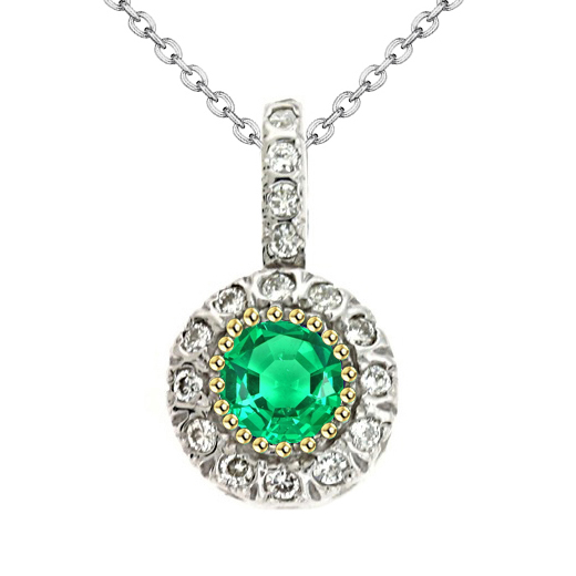 Émeraude Fine Pendentif Pierre Précieuse – vue principale