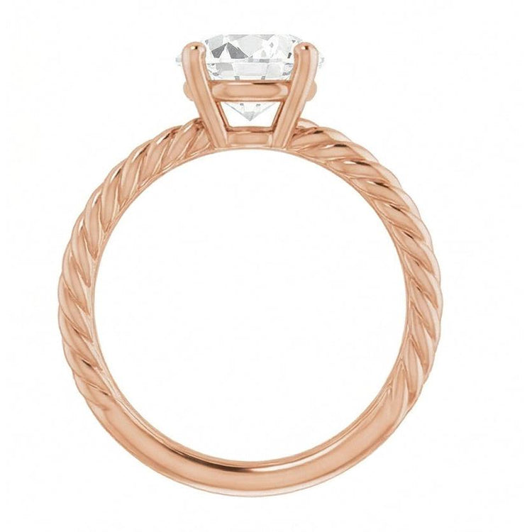 Diamant Bague Solitaire 2-carats Or 14K Rose – vue de face