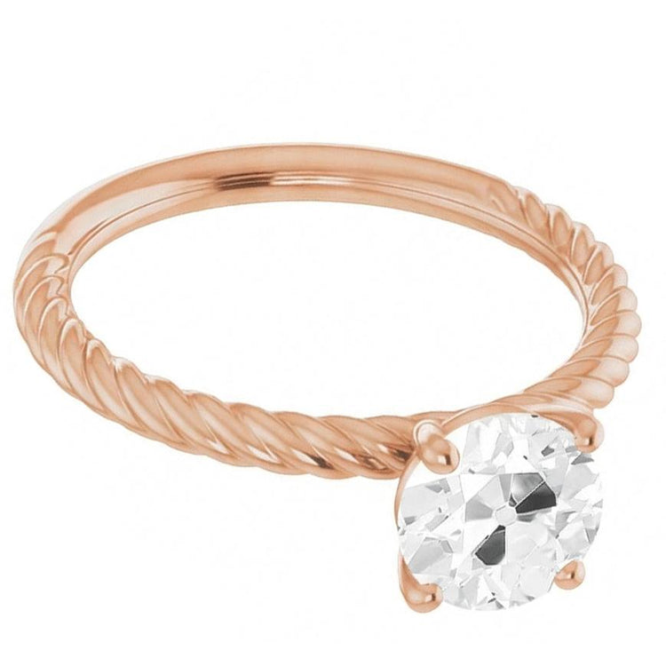 Fait à la main Bague Solitaire 2 carats – vue de profil