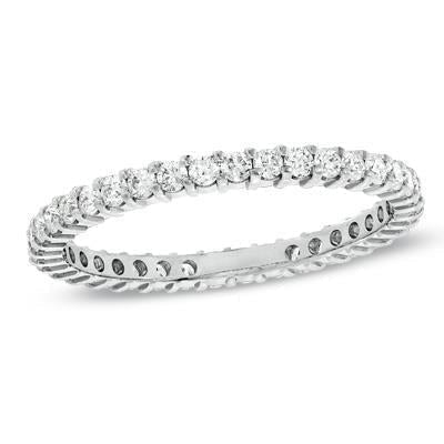 Round Naturel Diamond Wedding Band Ring White Gold Jewelry 5.25 Ct.