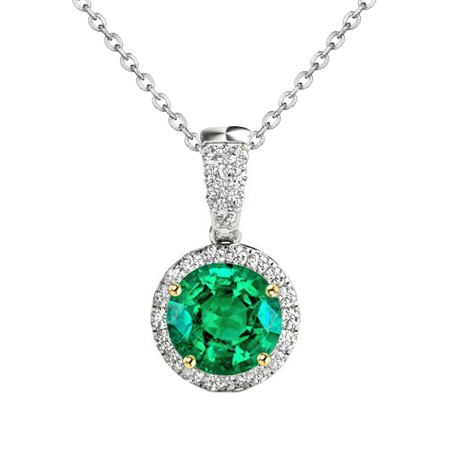 De luxe Émeraude Collier Pendentif Pierre 1,50 carats – vue principale