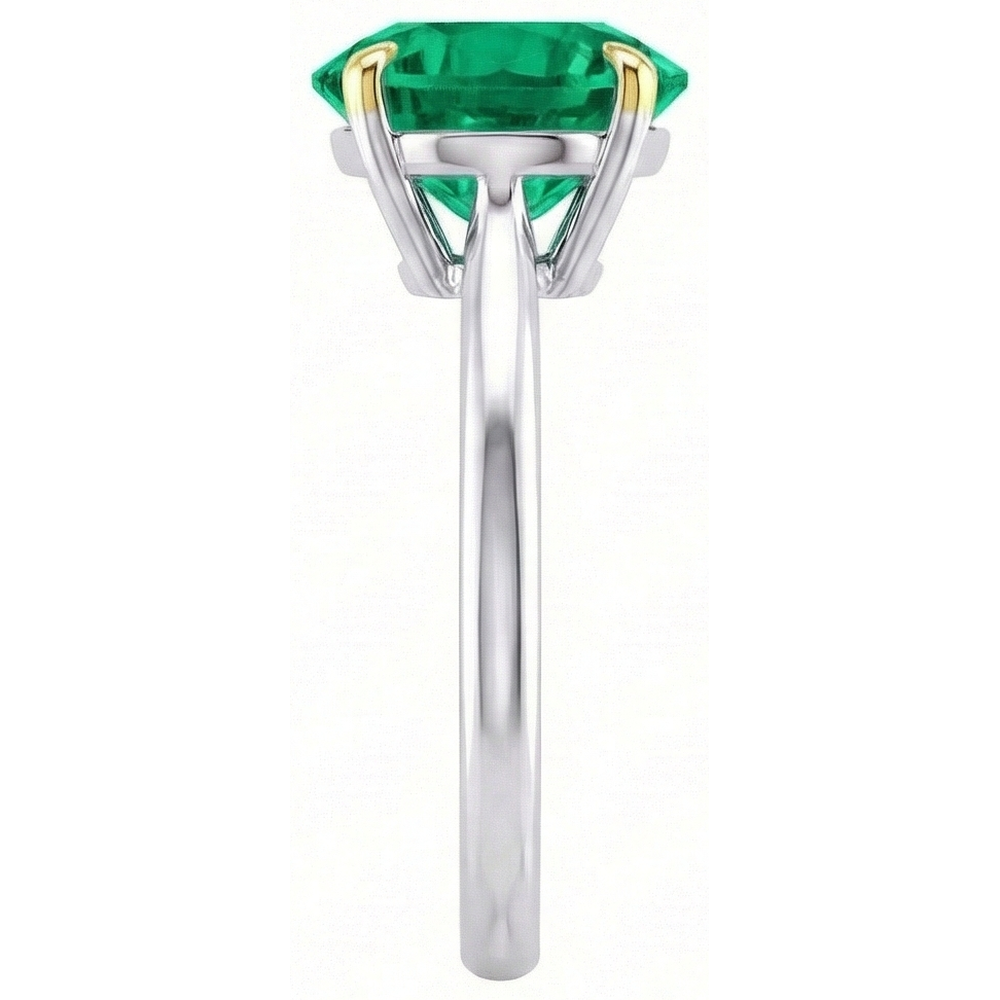 Artisanal Émeraude Bague Pierre Précieuse 4 carats – vue de profil