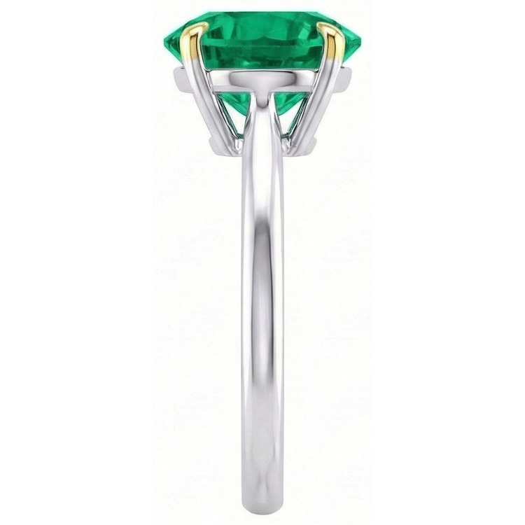 Artisanal Émeraude Bague Pierre Précieuse 4 carats – vue de profil