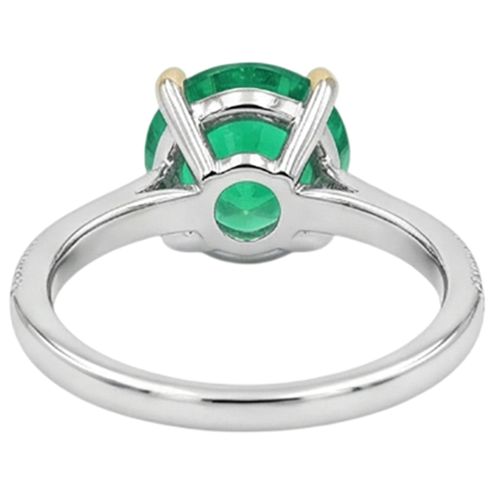 Artisanal Émeraude Bague avec Gemme 3 carats – vue détaillée