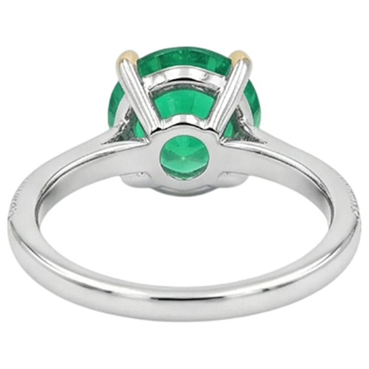Artisanal Émeraude Bague avec Gemme 3 carats – vue détaillée