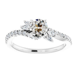 Taille Européenne Ancienne Diamant Fin Solitaire avec Pierres
