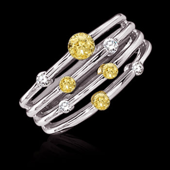Bague Statement Or Deux Tons 14 Carats avec Brillant – vue principale