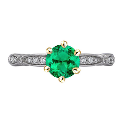 Raffiné Certifié GIA Émeraude Colombienne Bague avec Gemme