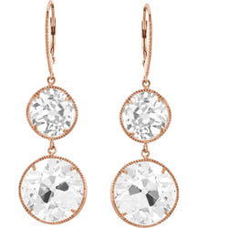 Diamant Fin Pendants d'Oreilles 7 carats G/VS1 – Or Rose 14