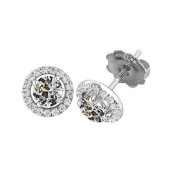Brillant Pendants d'Oreilles – Or Blanc 14 Carats 1 carats