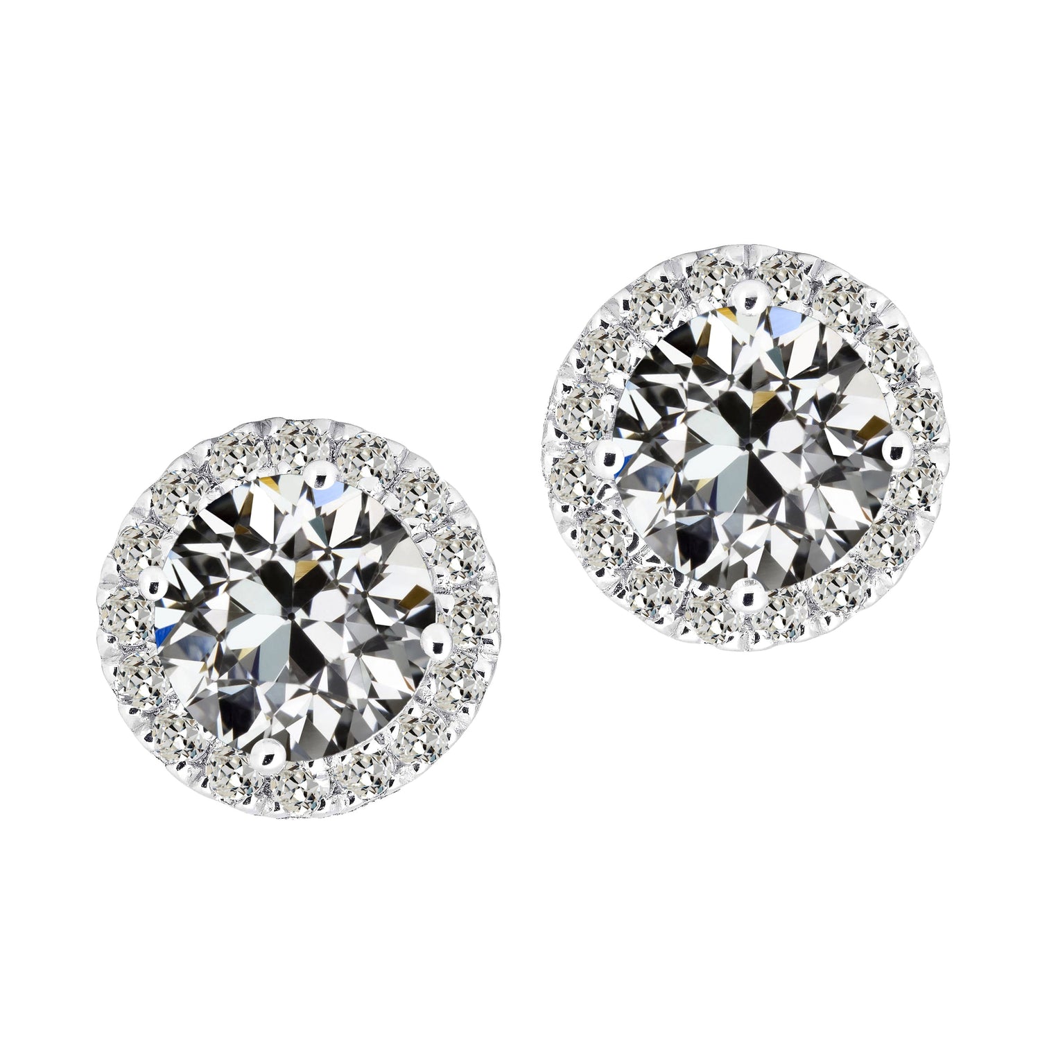 Brillant Boucles d'Oreilles 2 carats Or Blanc 14 Carats – vue principale