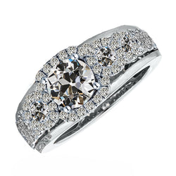 Chatoyant Brillant Bague de Fiançailles Halo 2 carats – Or 14K
