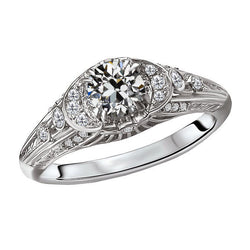 Brillant Ancien Bague Nuptiale – 2 carats en Or Blanc 14 Carats