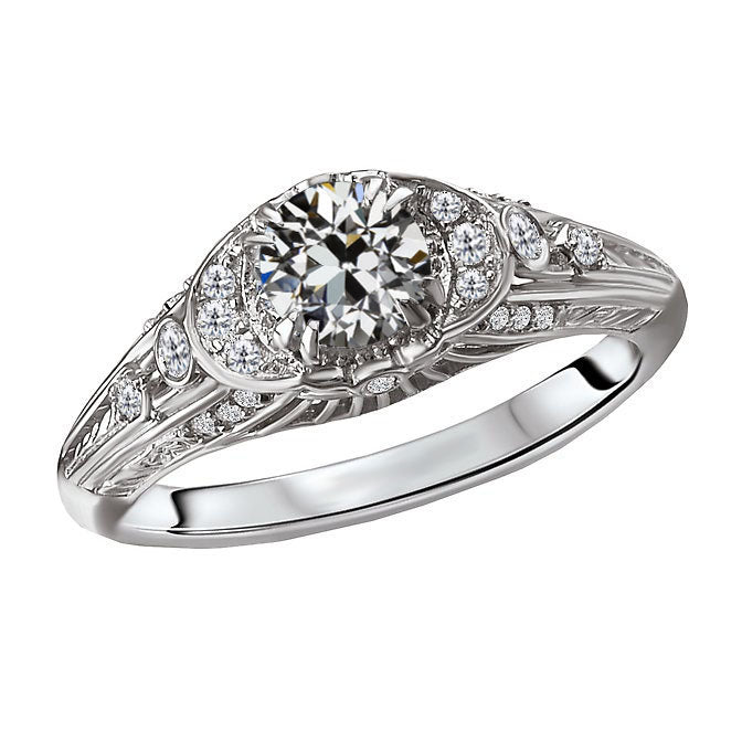 Bague Nuptiale Or Blanc 14 Carats avec Brillant – vue principale